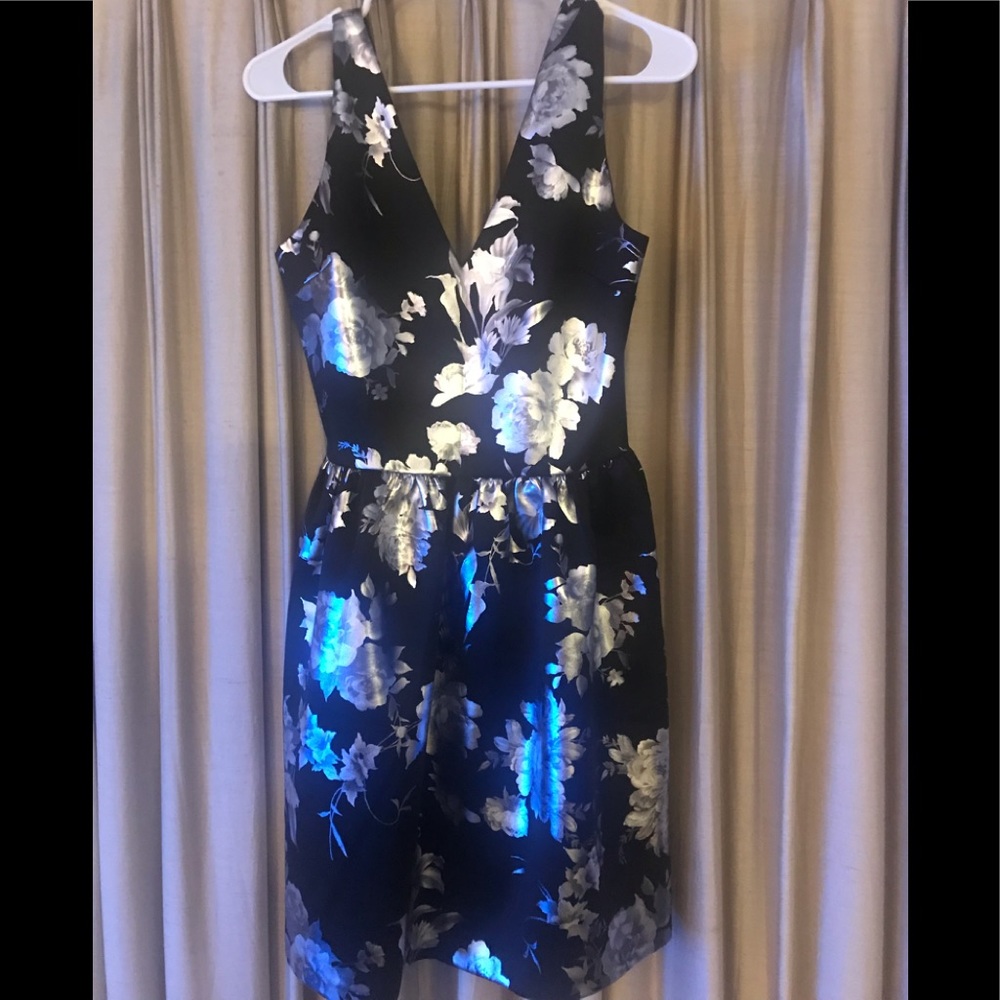 Double V-Neck Fit and Flare Dress